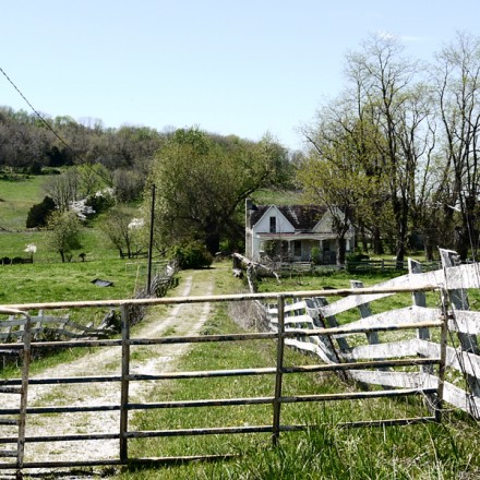 Rural View of Old Queen Ann Revival Farm House Near Static, Tennessee